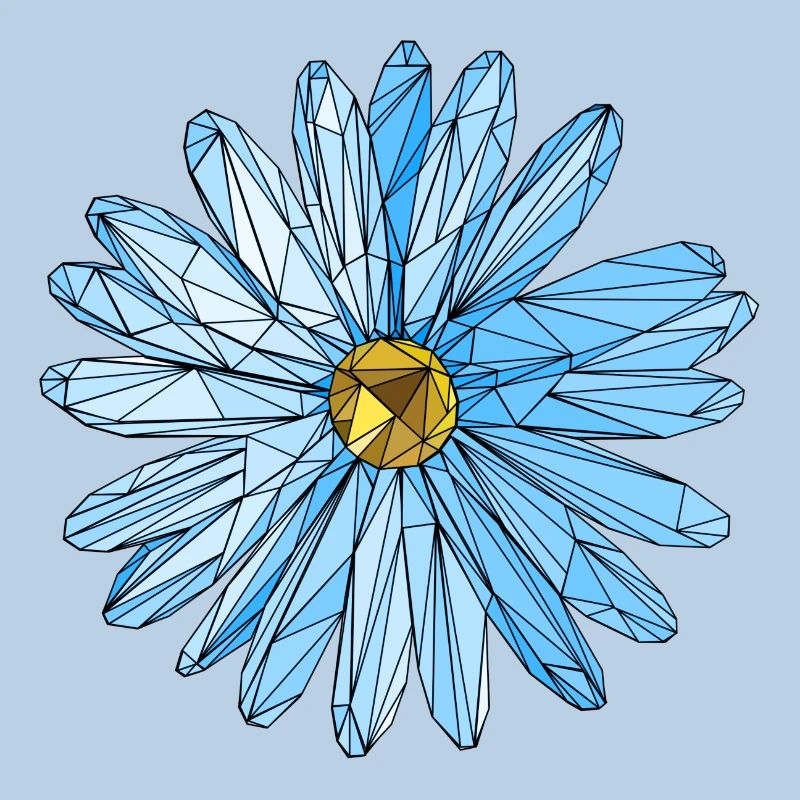 Art de polygone fleur triangle bleu