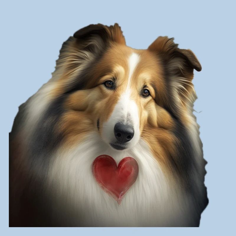 Rough Collie Saint-Valentin
