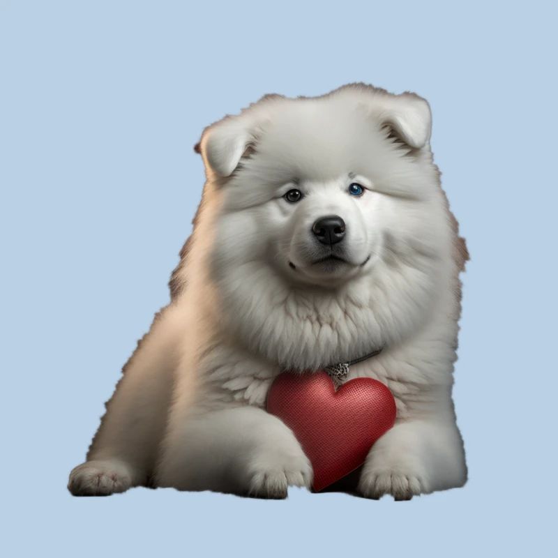 Samoyède Saint-Valentin