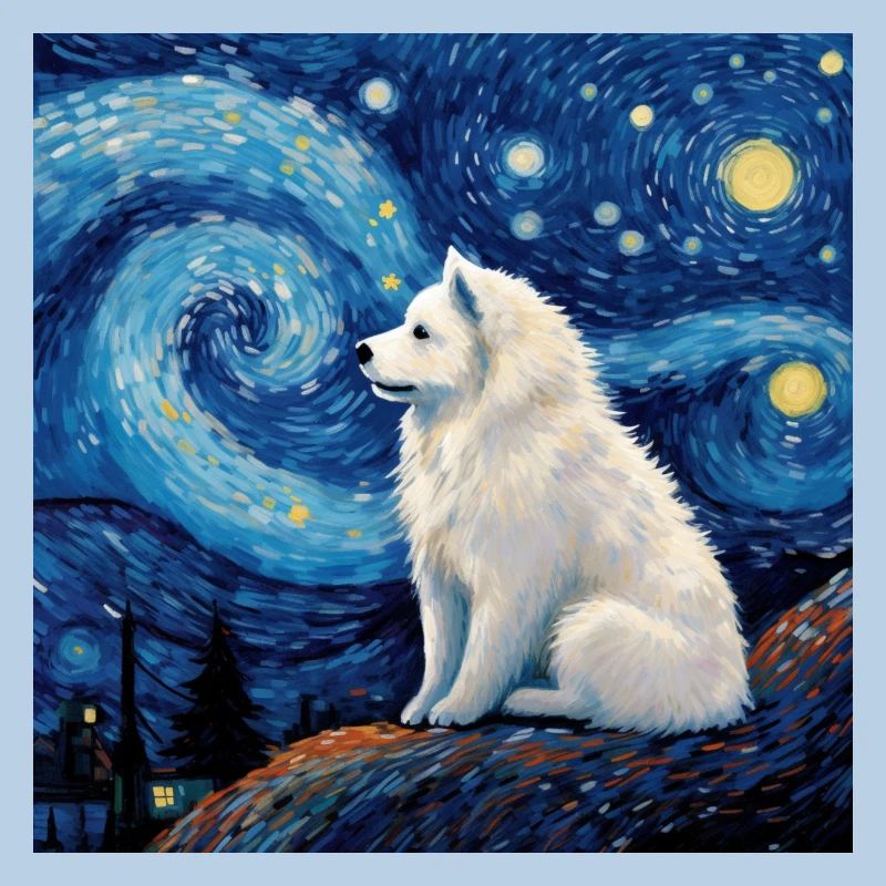 Samoyed Starry Night
