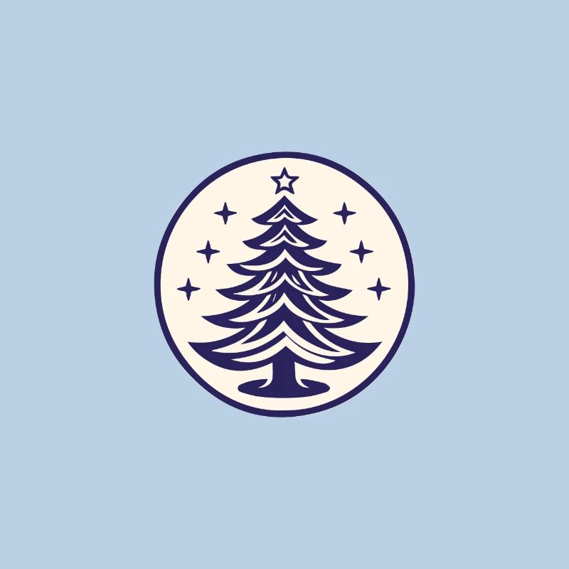 Weihnachtsbaum Emblem Tannenbaum oder Christbaum