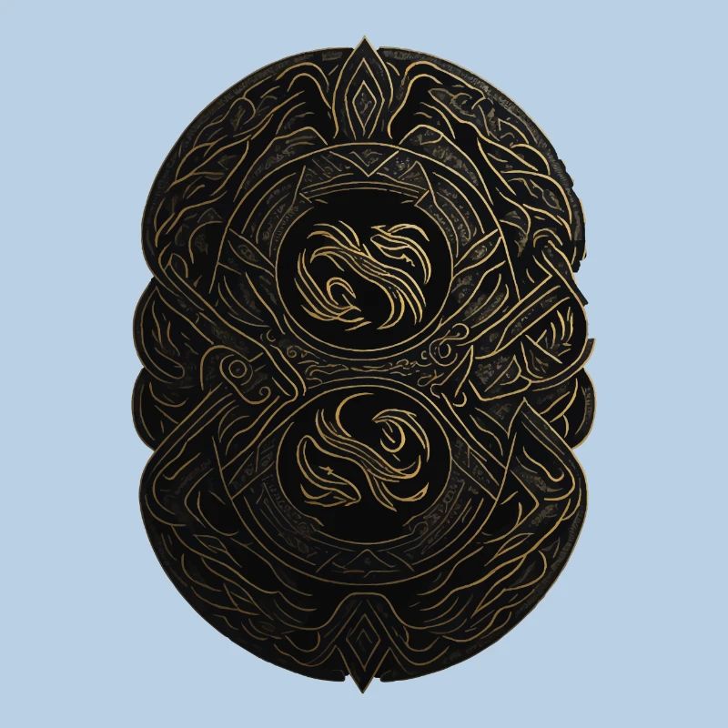 Mayan Black and Gold Monogram