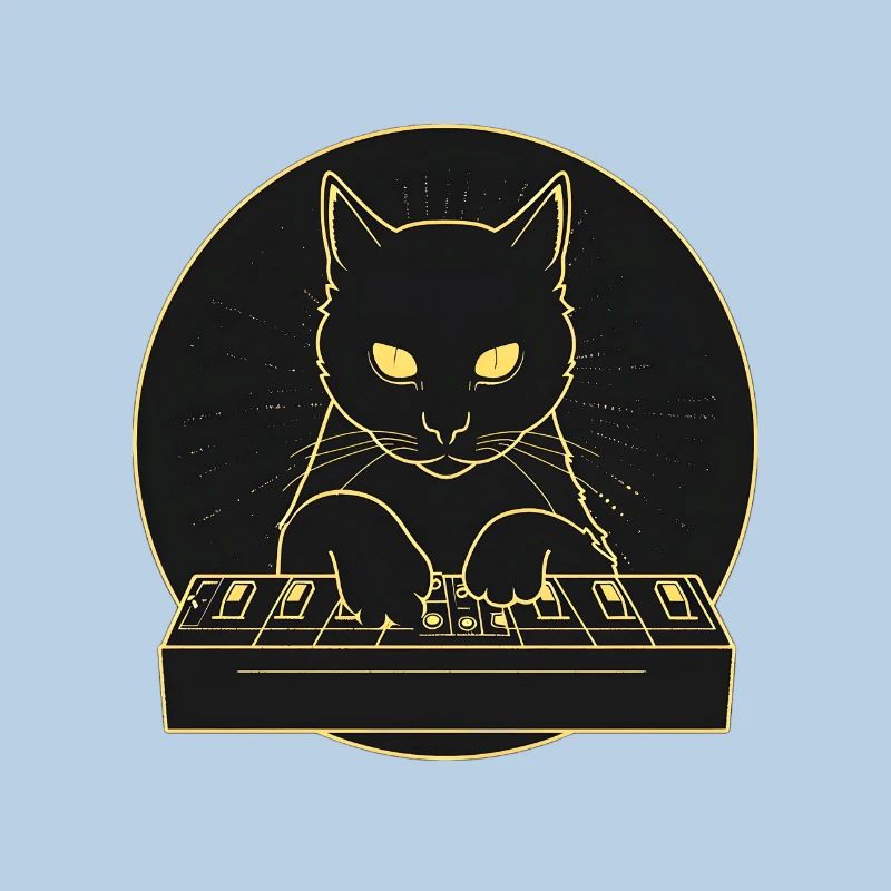 Schwarzer Synth Cat 2