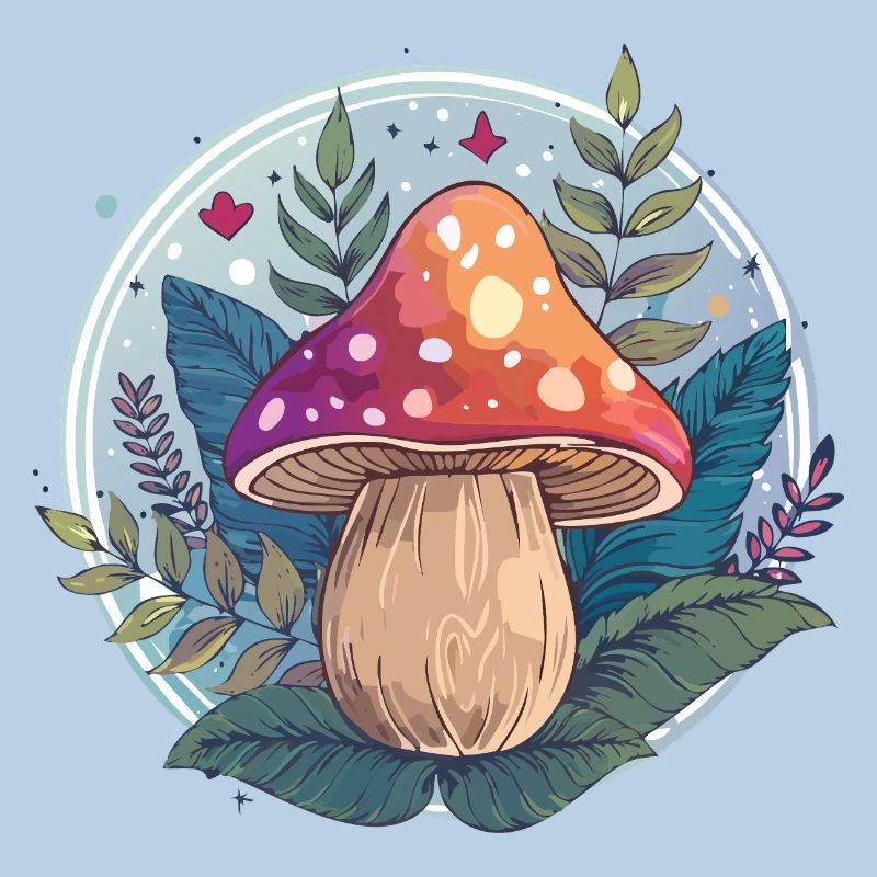 Flowers,toadstool,mushroom,forest,illustration