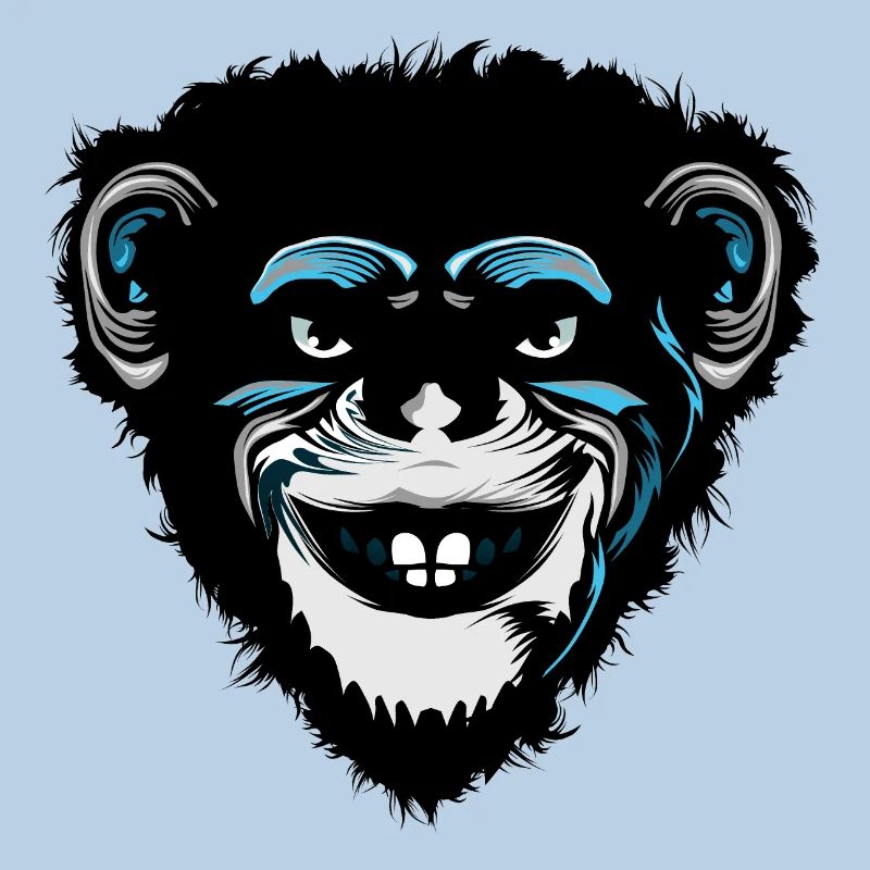 head monkey chimpanzee macaque drawing 709 A