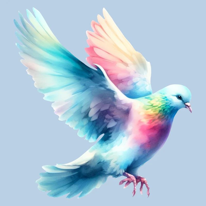 Rainbow Flight: Fliegende Taube