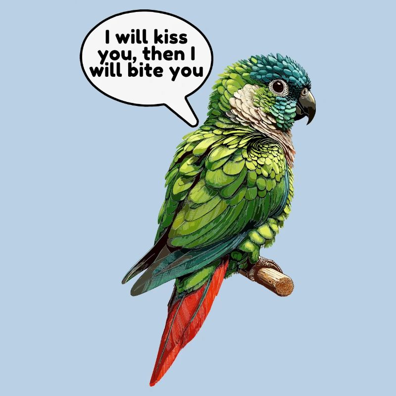Drôle de conception de conure à joues vertes
