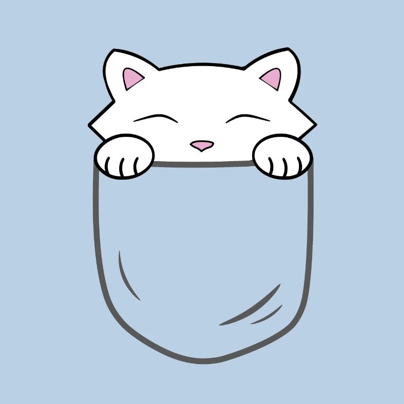 Chat mignon assis dans une poche