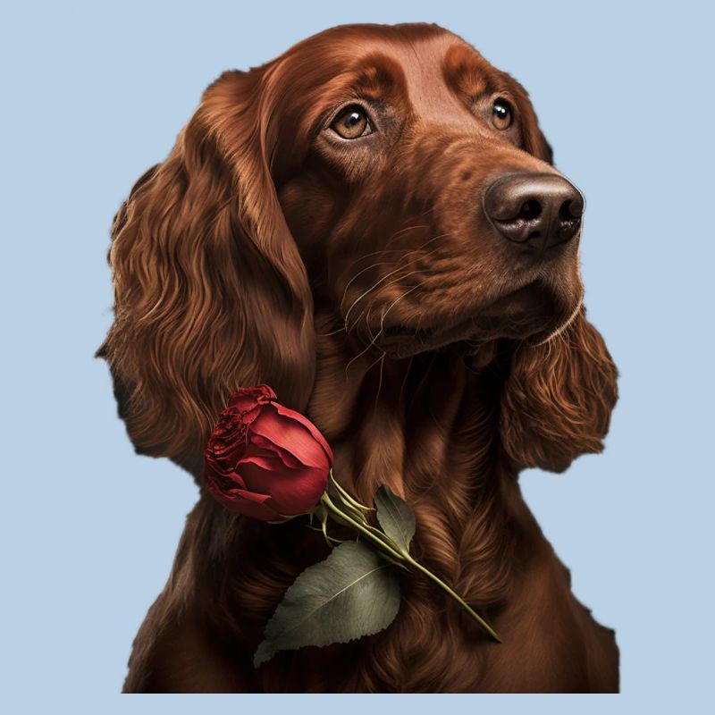 Irish Red Setter Saint-Valentin