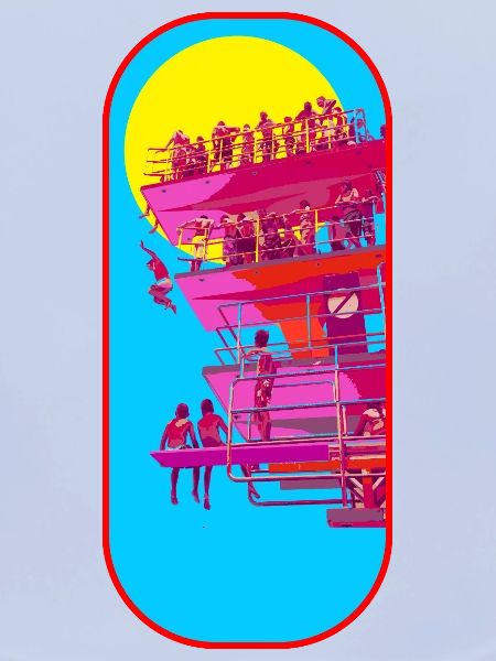 Strandturm Pop-Art Szene