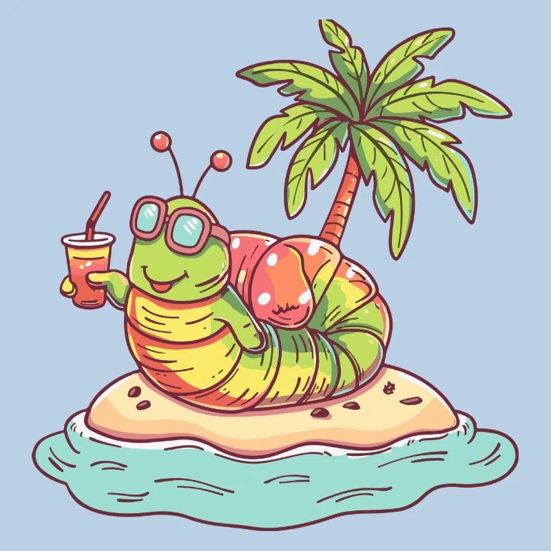 Worm Summer Beach Comic
