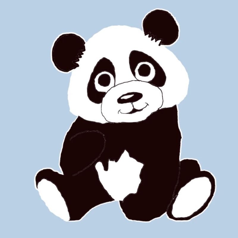 Panda (logo petit, blanc)
