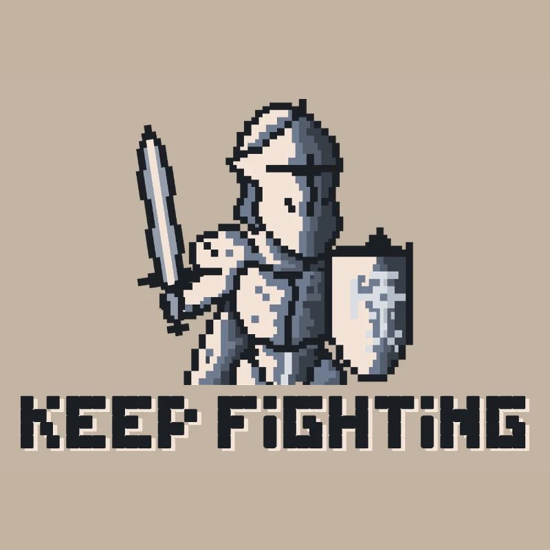 Pixel Art Knight - Keep Fighting
