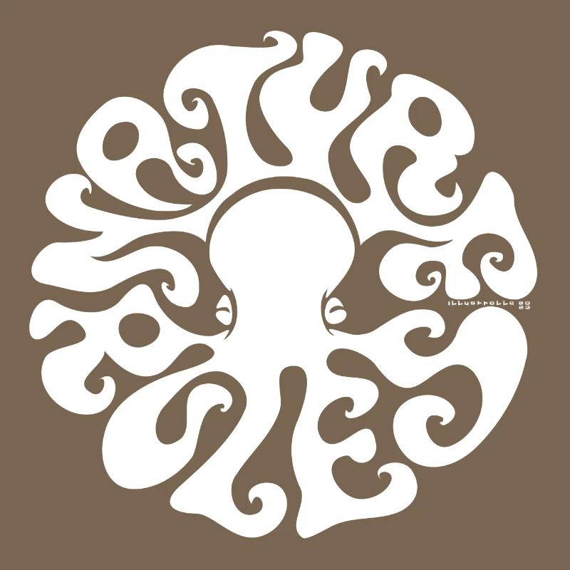 NATURE RULES! Psychedelic Octopus Sixties White