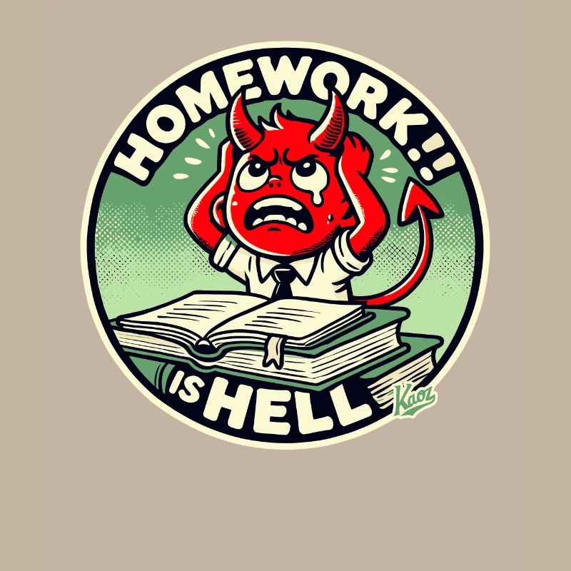 Petit diable d’écolier dans l’enfer des devoirs