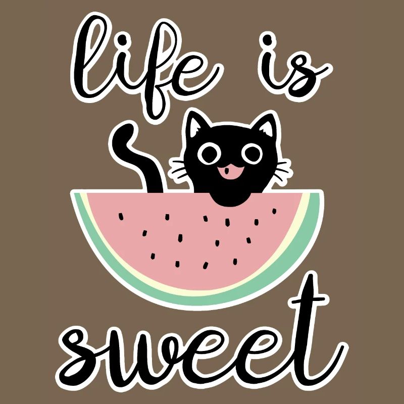 La vie est douce chat avec pastèque
