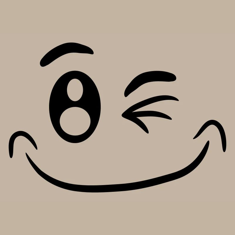 Visage comique drôle smiley clin d'oeil