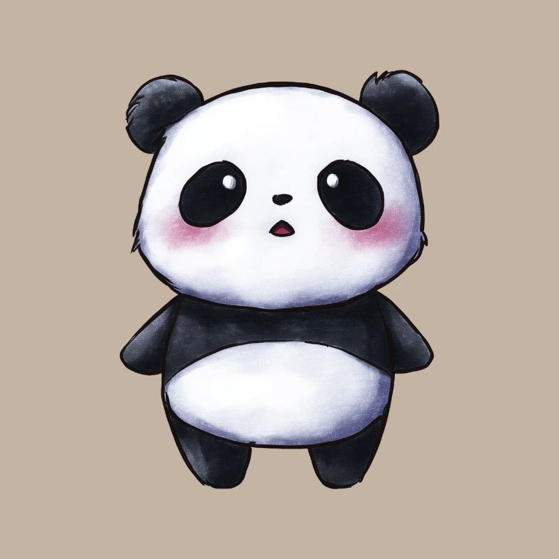 bébé panda mignon, style chibi