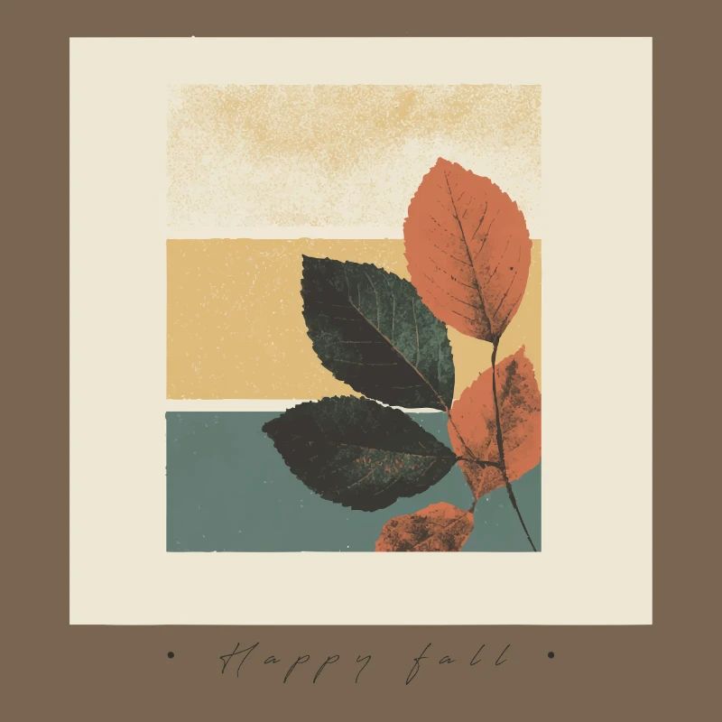 Collage de blocs de feuilles d’automne