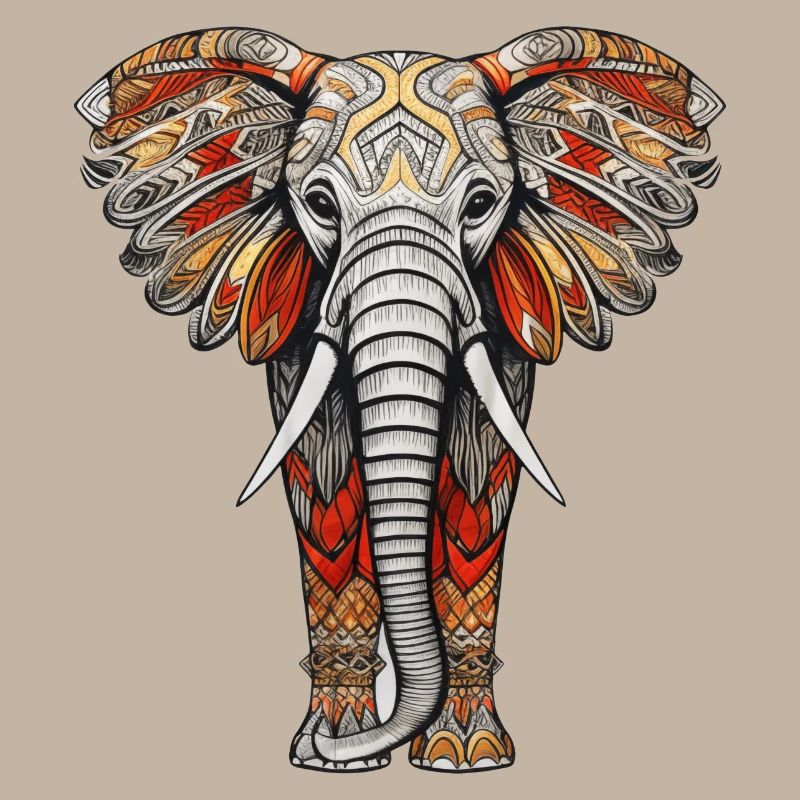 Elephant with African pattern no2