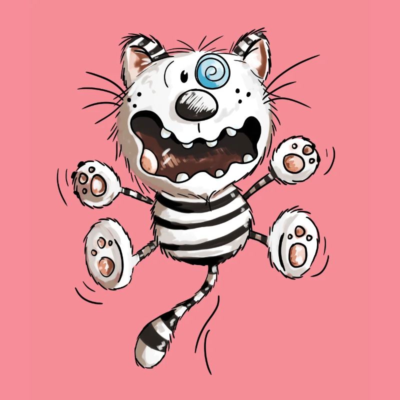 Crazy Cat - Funny Cats - Kitten - Comic-Fun