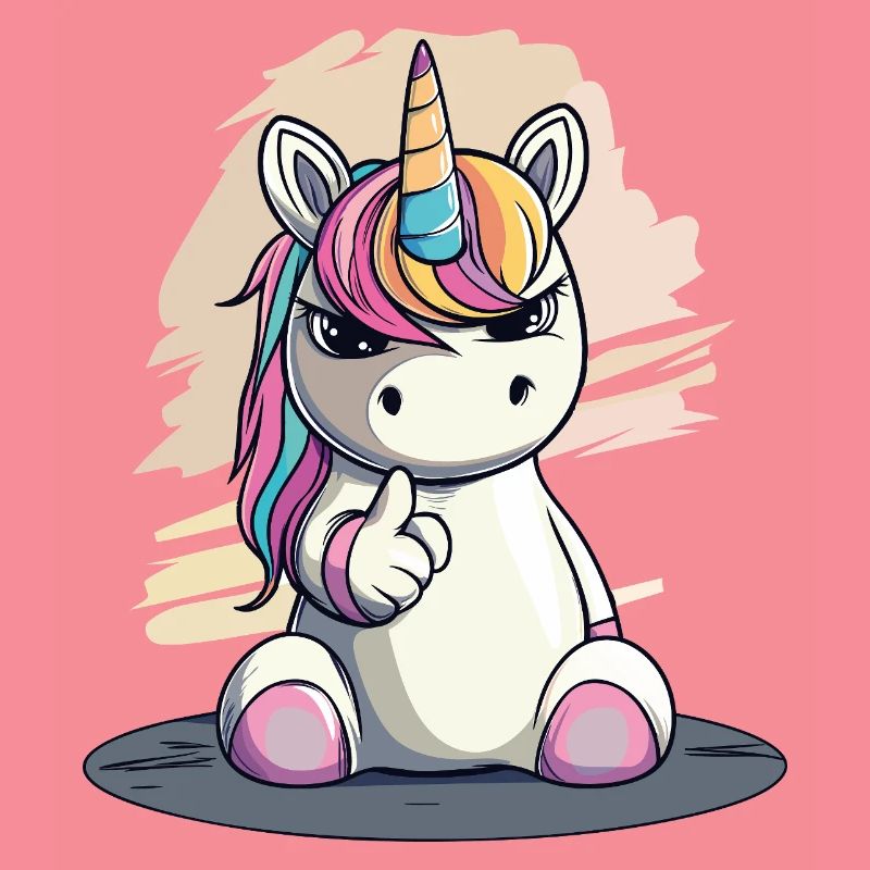 Licorne effrontée avec index – Mignon et cool