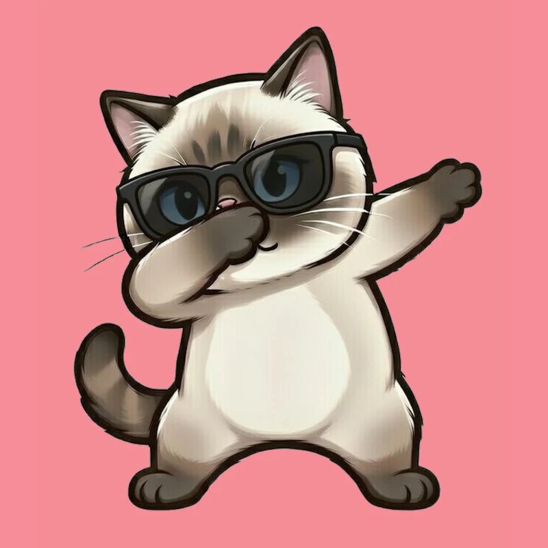 Dabbing Siamese Cat