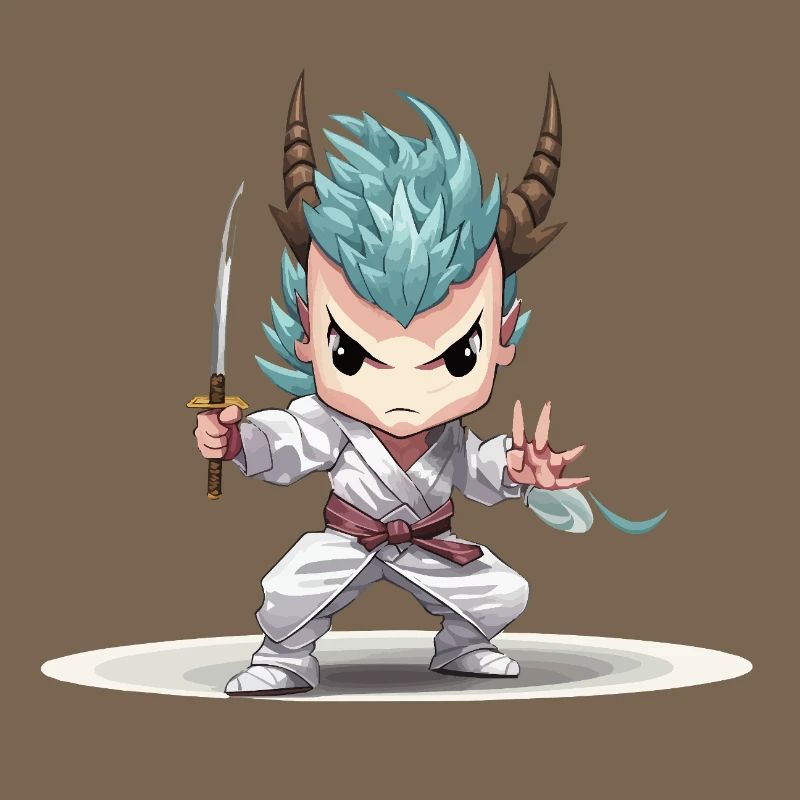 Chibi Warrior with Katana