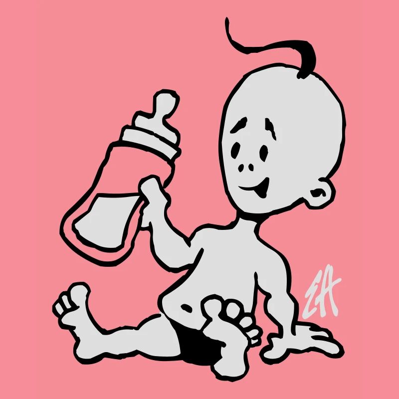 Bébé avec une bouteille de lait