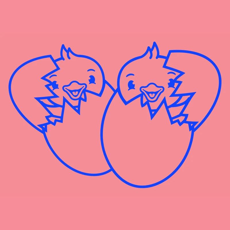 2 Birds Two Chicks Egg Hatch Born Eggshell