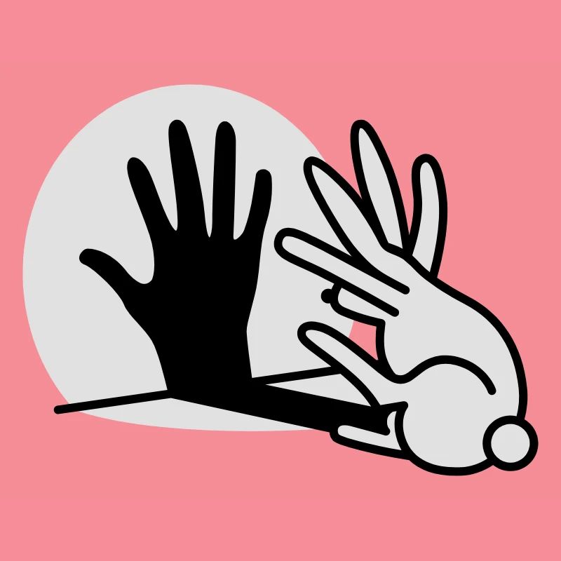 Hand shadow play rabbit shadow theater