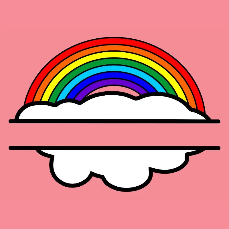 Rainbow cloud name banner