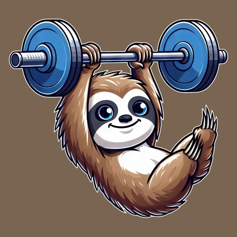 Sloth Dumbbell Pull-Up Workout Funny