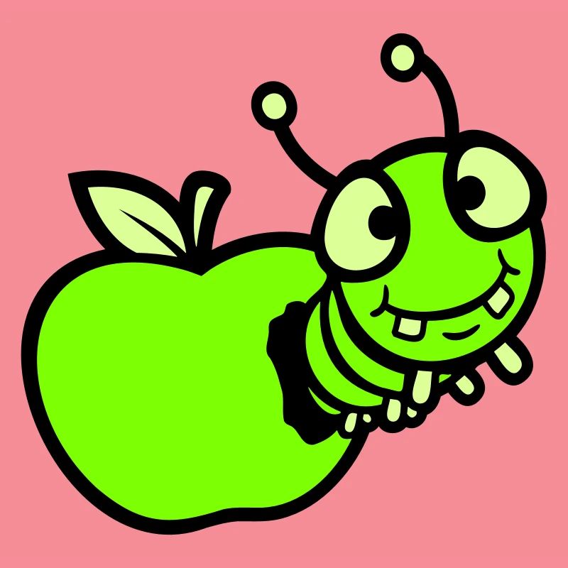Caterpillar peeps apple hole comic funny cute cute