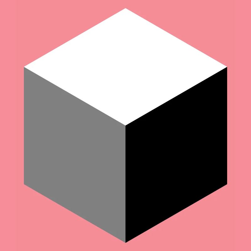 Geometric Cube Silhouette