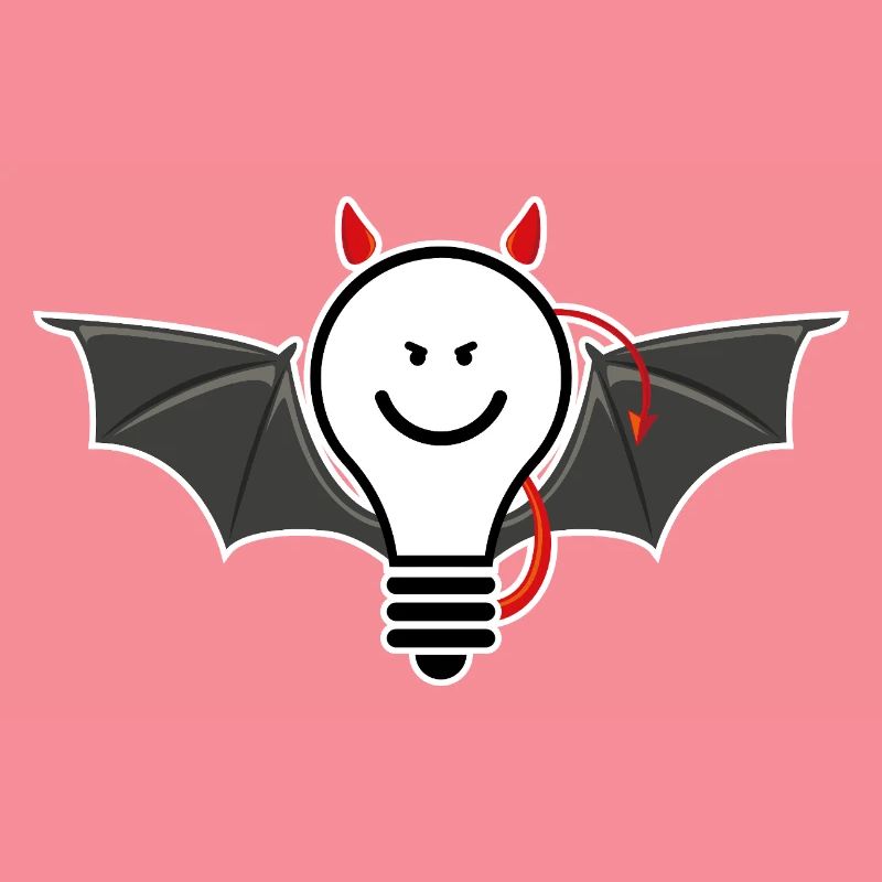 Light bulb with devil horns – cheeky light motif