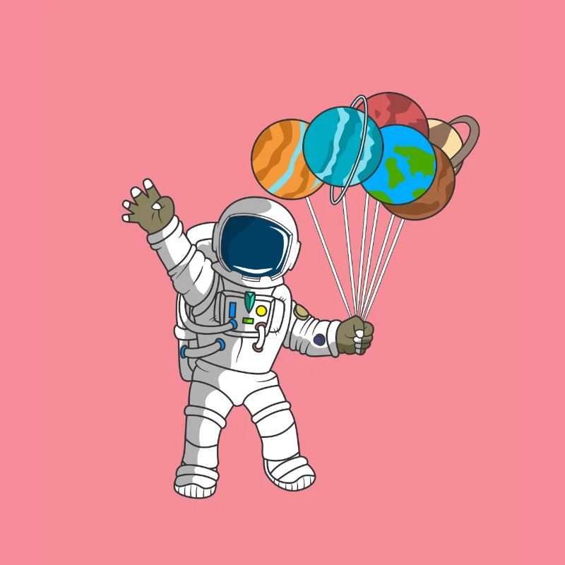 Astronaute 4e anniversaire : design d’enfant de la planète spatiale