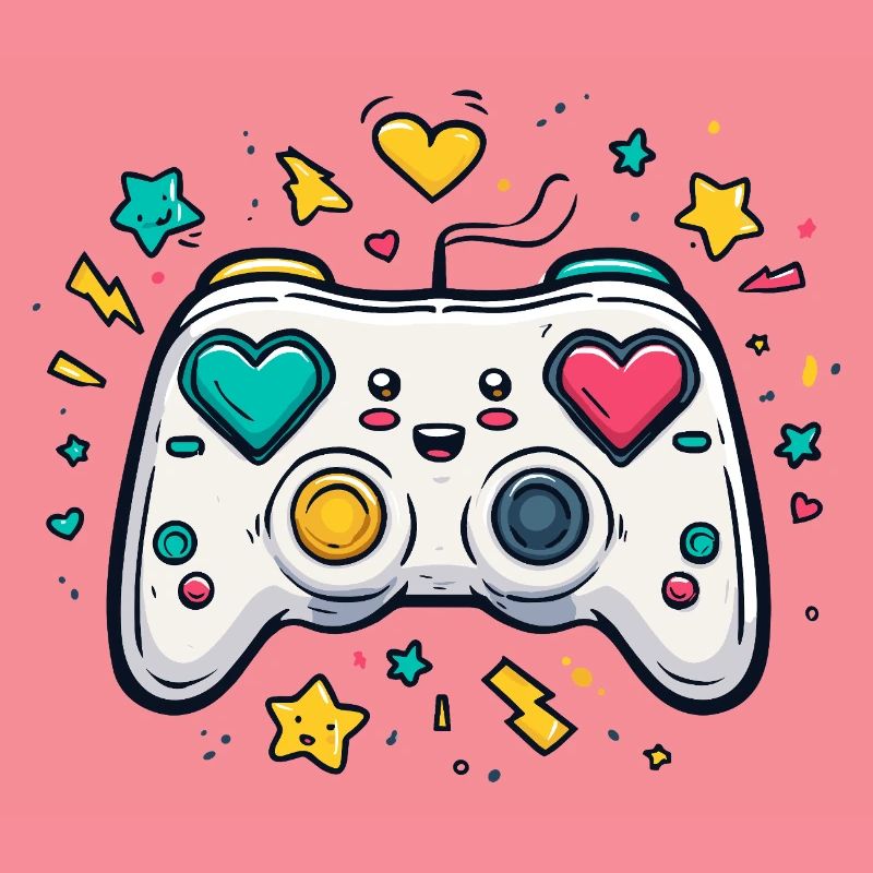 Heart Controller Neon Game Design