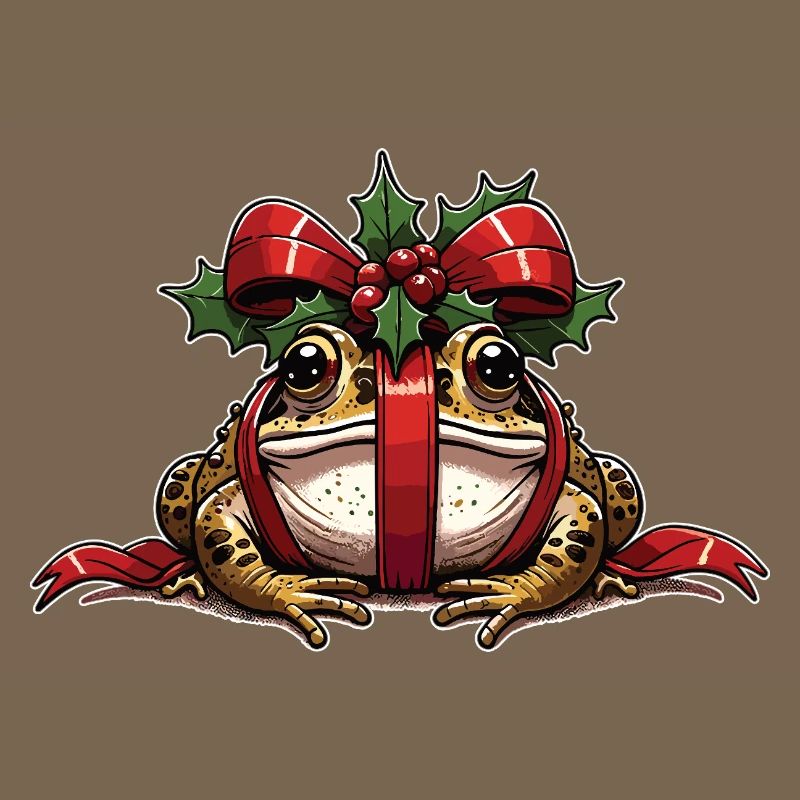 Mistle-Toad Funny Christmas Toad Frog