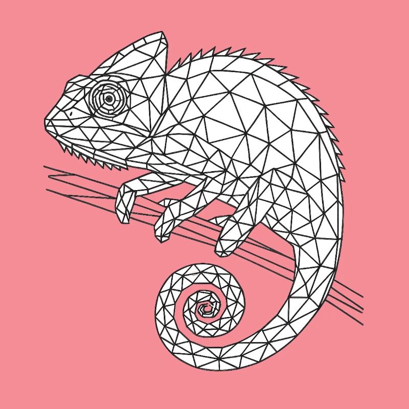 Geometric Chameleon Wireframe