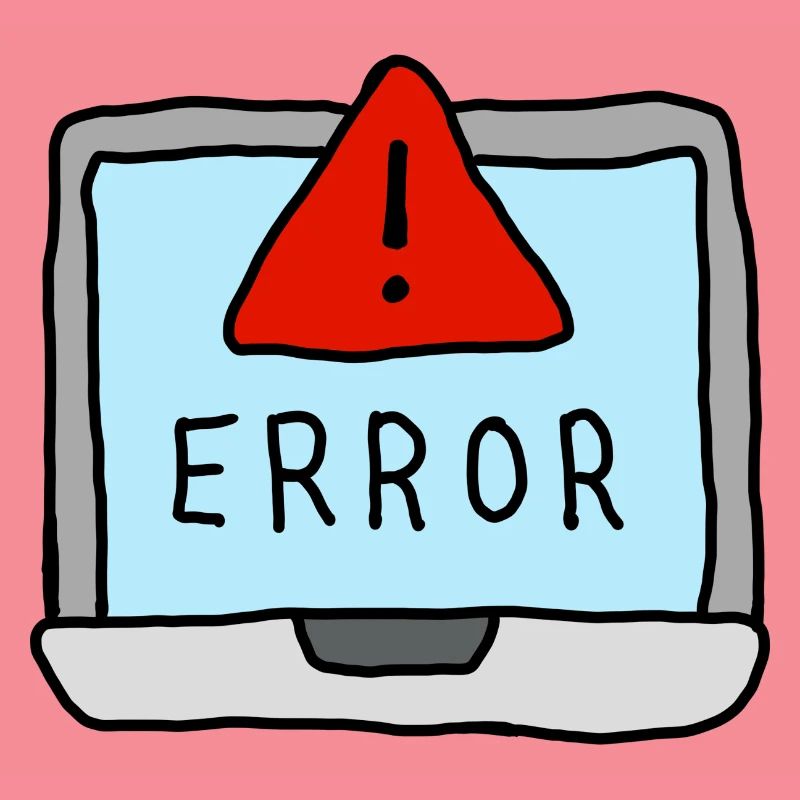 Laptop Error Warning Illustration
