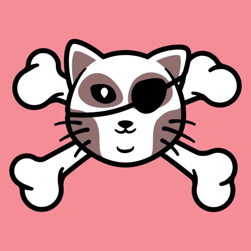 Pirate Kitten Skull Patch