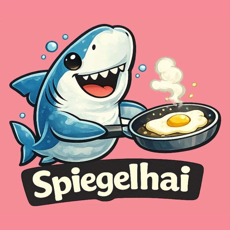 Mirror shark shark with fried egg funny pun