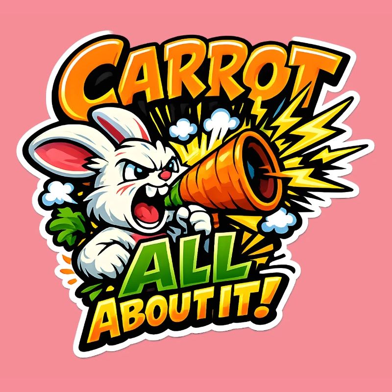 Carrot Megaphone Bunny – Comic Style