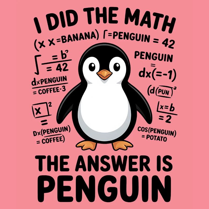 Math Sayings Penguin Funny Math Gift