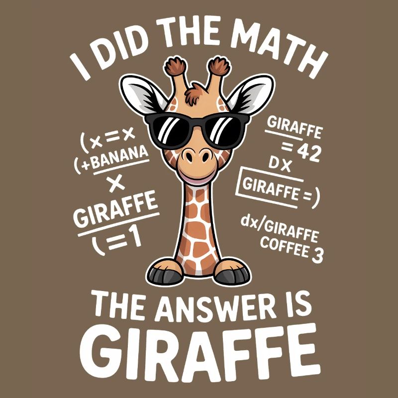 Math Sayings Giraffe Funny Math Gift