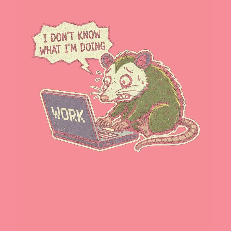 Confused rat at laptop while working