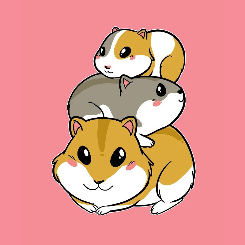 Pyramide de cochons d’Inde hamster mignonne