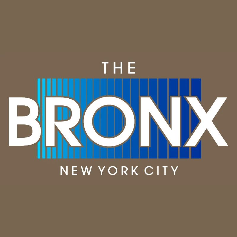 Bronx Skyline Text in Blue Gradient
