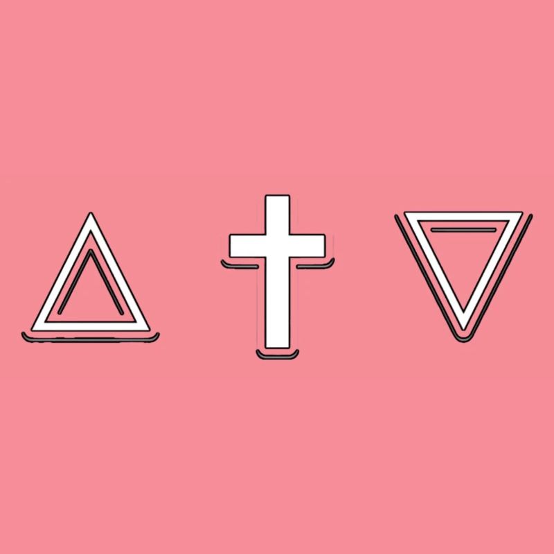 Minimalist Triangle Cross Icon